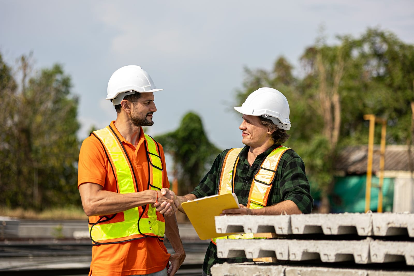 Compliance documentation being reviewed for contractor verification